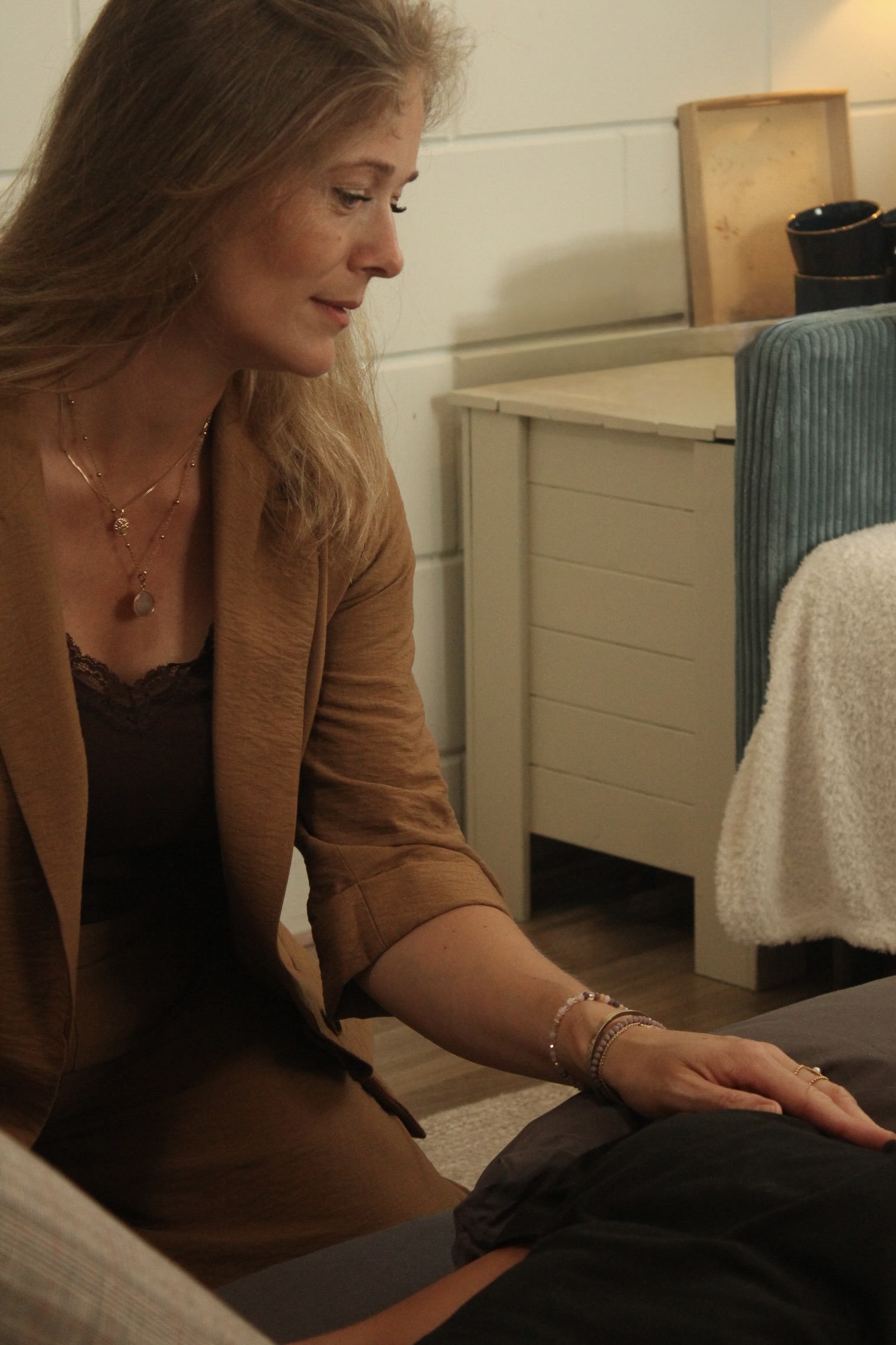 Martine aan het werk met een client